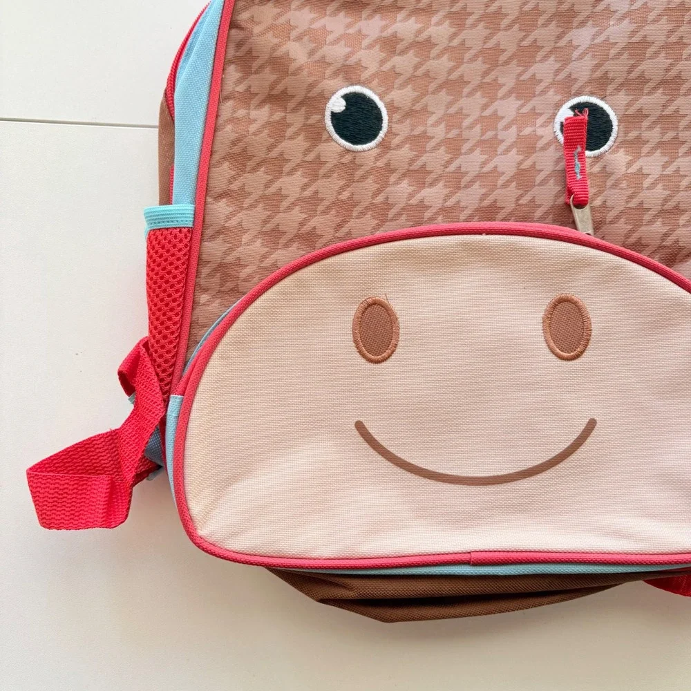 Moose Animal Backpack‎ Kids Small Brown Houndstooth 3D Antlers Preschool